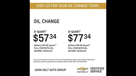 Chevy Oil Change Price